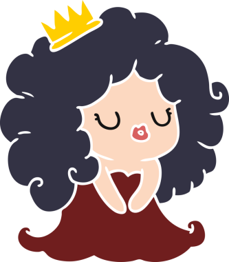 Bir insan tarafından çizilmiş tatlı bir kawai kızının serbest çizimi.