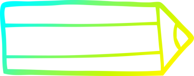 Bir insan tarafından çizilmiş karikatür renkli bir kalemin soğuk gradyan çizimi