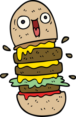 Bir insan tarafından çizilmiş karalama burgeri.