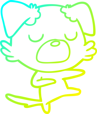 Bir insan tarafından çizilen çizgi film köpeğinin soğuk gradyan çizgisi.