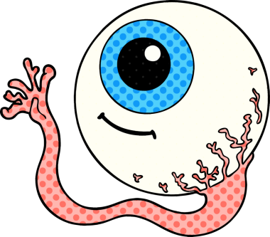 Bir insan tarafından çizilmiş çizgi film gözü.