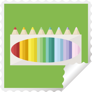 Bir insan tarafından çizilmiş bir sürü renkli kalem etiketi.