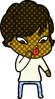 Bir insan tarafından çizilmiş karikatür kadın.