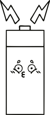 Bir insan tarafından çizilmiş bir pilin çizgi çizimi