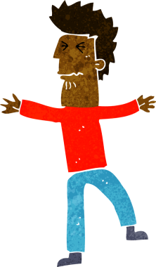 Çizgi film bir insan tarafından çizilmiş stresli adam