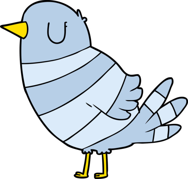 Bir insan tarafından çizilmiş çizgi film kuşu.