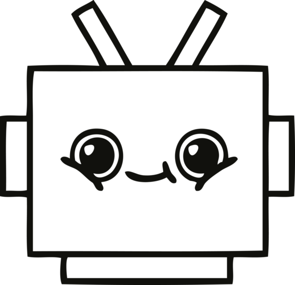 Bir insan tarafından çizilmiş robot kafasının çizgi çizimi