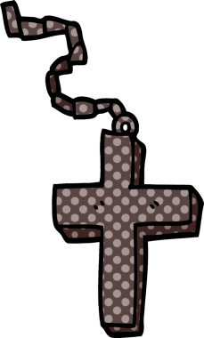 Bir insan tarafından çizilmiş karalama metal haçı.