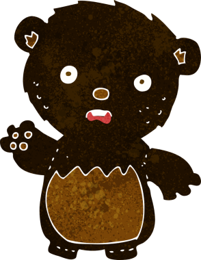 Bir insan tarafından çizilmiş endişeli bir kara ayı.