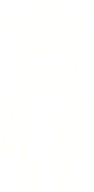 Bir insan tarafından çizilen robot tebeşiri.