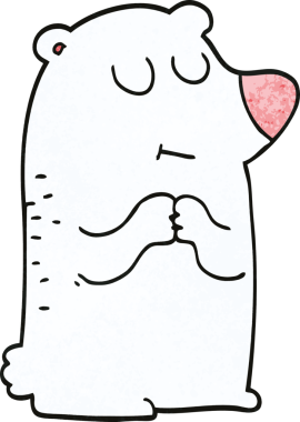 Bir insan tarafından çizilmiş kutup ayısı karalaması.