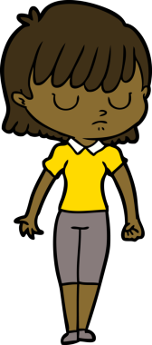 Bir insan tarafından çizilmiş karikatür kadın.