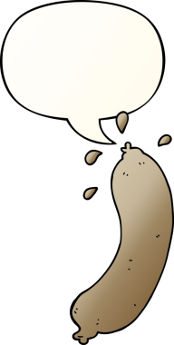 bir insan tarafından çizilmiş, konuşma baloncuklu çizgi film sosisi.