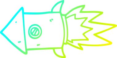 Bir insan tarafından çizilmiş bir uzay roketinin soğuk gradyan çizgisi