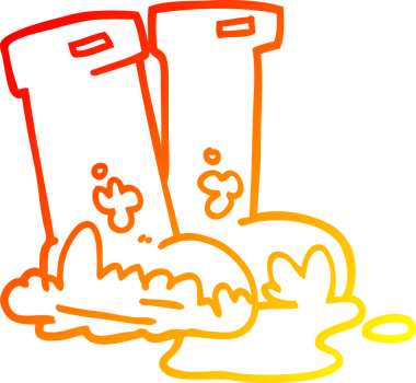 Bir insan tarafından çizilmiş bir çizgi çizgi filmin sıcak gradyan çizimi