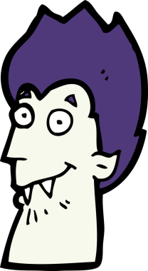 Bir insan tarafından çizilmiş vampir kafası.