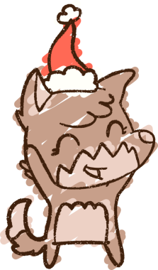 Bir insan tarafından çizilen Noel Köpeği Tebeşiri