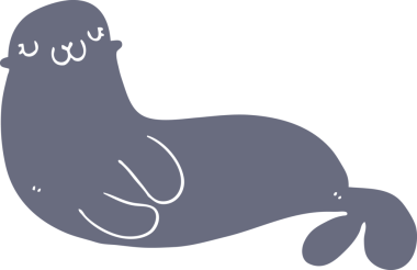 Bir insan tarafından çizilmiş düz renk çizgi film mührü.