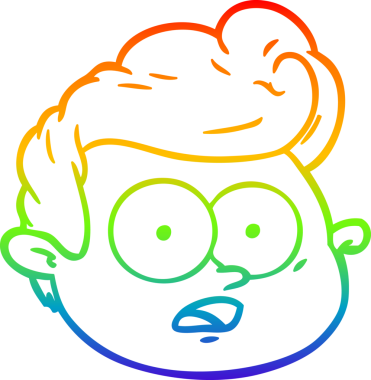 gökkuşağı gradyan çizgi çizimi bir insan tarafından çizilmiş bir erkek yüzü