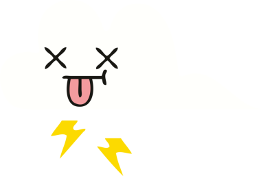 Bir insan tarafından çizilmiş bir gök gürültüsü bulutunun düz renk retro karikatürü