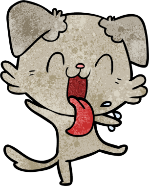 Bir insan tarafından çizilmiş nefes nefese bir köpek.