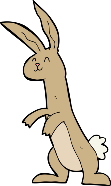 Bir insan tarafından çizilmiş çizgi film tavşanı
