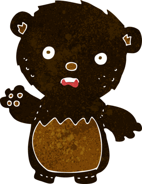 Bir insan tarafından çizilmiş endişeli bir kara ayı.