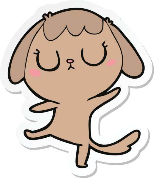 Bir insan tarafından çizilmiş şirin bir köpeğin çıkartması.