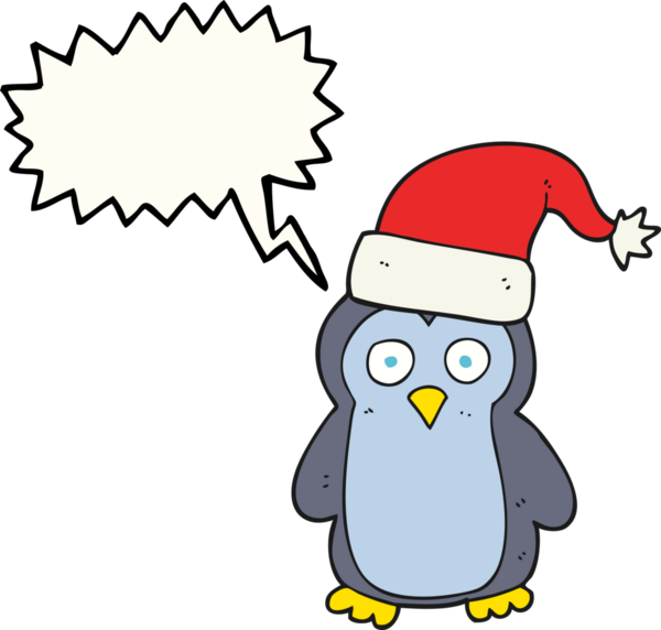 Bir insan tarafından çizilmiş serbest konuşma balonu karikatürü pengueni