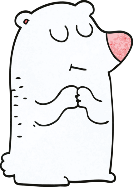 Bir insan tarafından çizilmiş kutup ayısı karalaması.