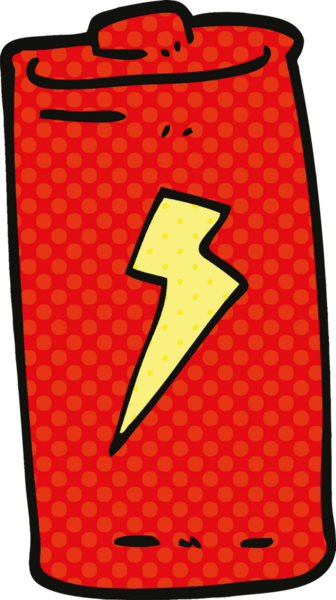 bir insan tarafından çizilmiş çizgi roman tarzı batarya