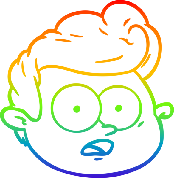 gökkuşağı gradyan çizgi çizimi bir insan tarafından çizilmiş bir erkek yüzü