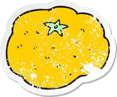 Bir insan tarafından çizilmiş karikatür satsumasının gerilimli yapıştırması.