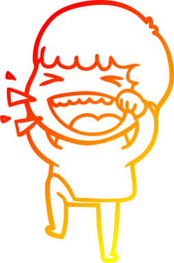 Bir insan tarafından çizilmiş gülen adamın sıcak çizgi çizimi.