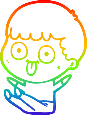 Gökkuşağı gradyan çizgi çizimi bir insan tarafından çizilmiş bir karikatür adam