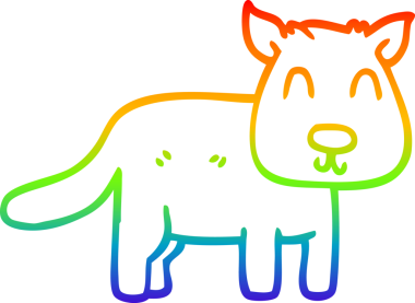 gökkuşağı gradyan çizgi çizimi bir insan tarafından çizilmiş sakin bir köpek