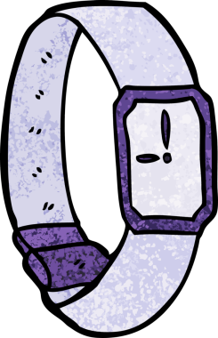 Bir insan tarafından çizilmiş karikatür kol saati