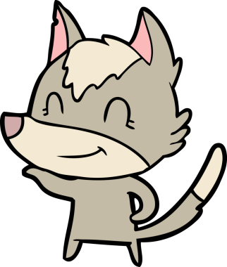 Bir insan tarafından çizilmiş dost canlısı bir kurt.