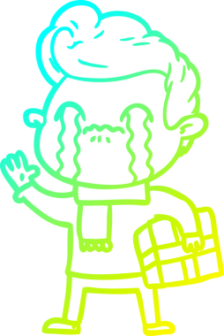 Bir insan tarafından çizilmiş ağlayan bir çizgi film karakteri çizimi.