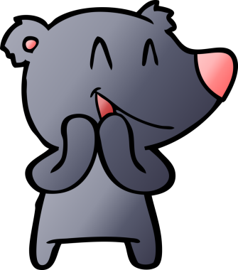 Bir insan tarafından çizilmiş gülen ayı çizgi filmi.