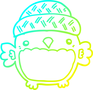 Bir insan tarafından çizilmiş şapkalı sevimli bir baykuş çizimi.