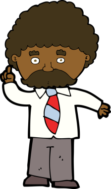 Bir insan tarafından çizilmiş çizgi film öğretmeni.