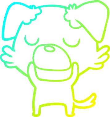 Bir insan tarafından çizilen çizgi film köpeğinin soğuk gradyan çizgisi.