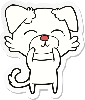 Bir insan tarafından çizilmiş bir köpeğin çıkartması.