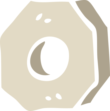 Bir insan tarafından çizilmiş düz renkli çizgi film vida fındığı