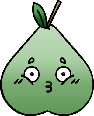 Bir insan tarafından çizilmiş yeşil armut renginde bir çizgi film.