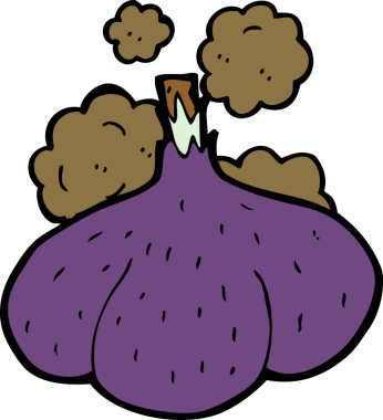 Bir insan tarafından çizilmiş kırmızı soğan çizgi filmi.