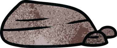 Bir insan tarafından çizilmiş el yapımı karikatür taş ve çakıl taşları.