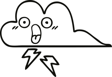 Bir insan tarafından çizilmiş bir fırtına bulutu çizimi