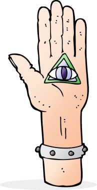 Bir insan tarafından çizilmiş garip el sembolü.